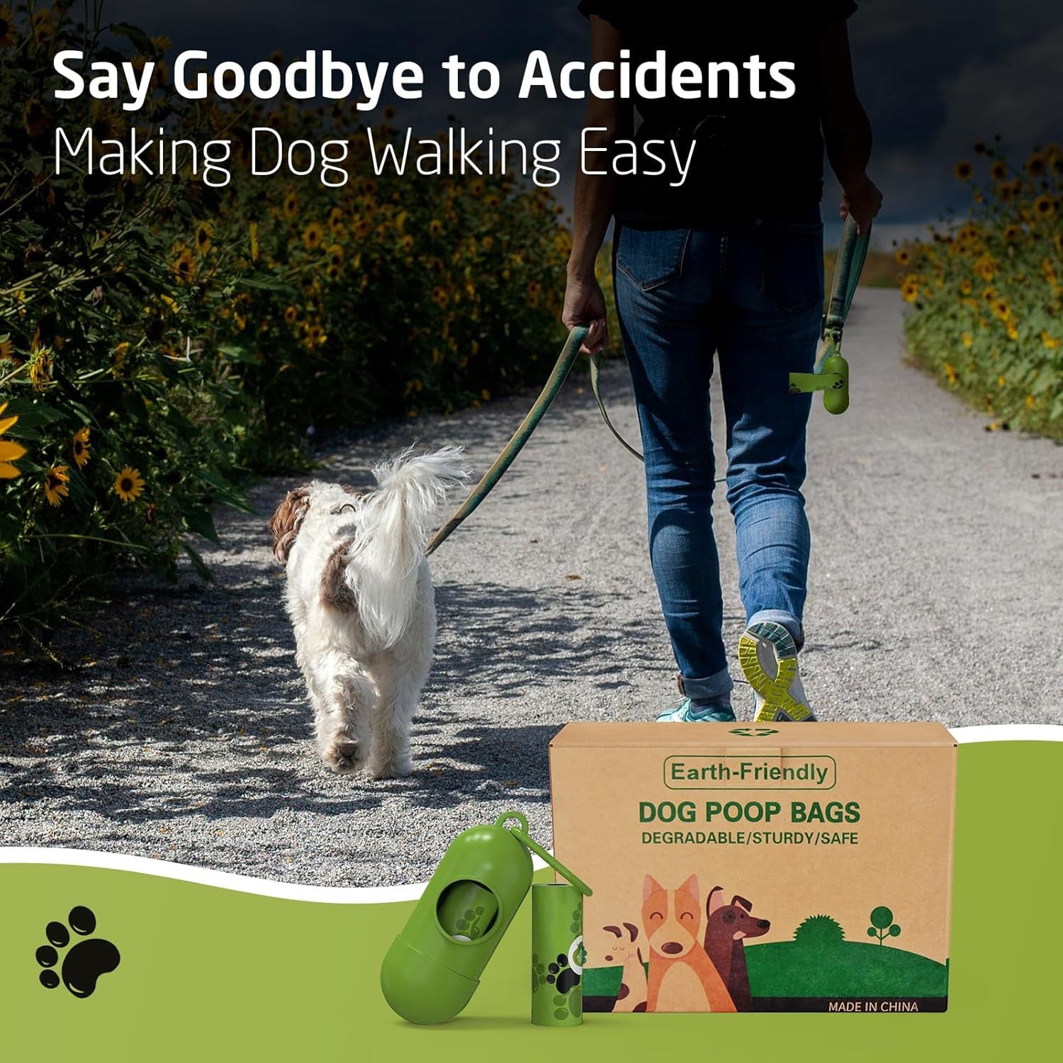 New Pet Biodegradable Trash Bag Dog Poop Bags Bulk Biobase Scented Poo Bag Degradable Cat Waste Bags Dog Poop Dispenser Gifts