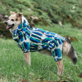 Waterproof Dog Raincoat Full Body-Covered Pet Rain Coat with Cuttable Belly Full Prints Outdoor Rain Jacket for Medium Large Dog