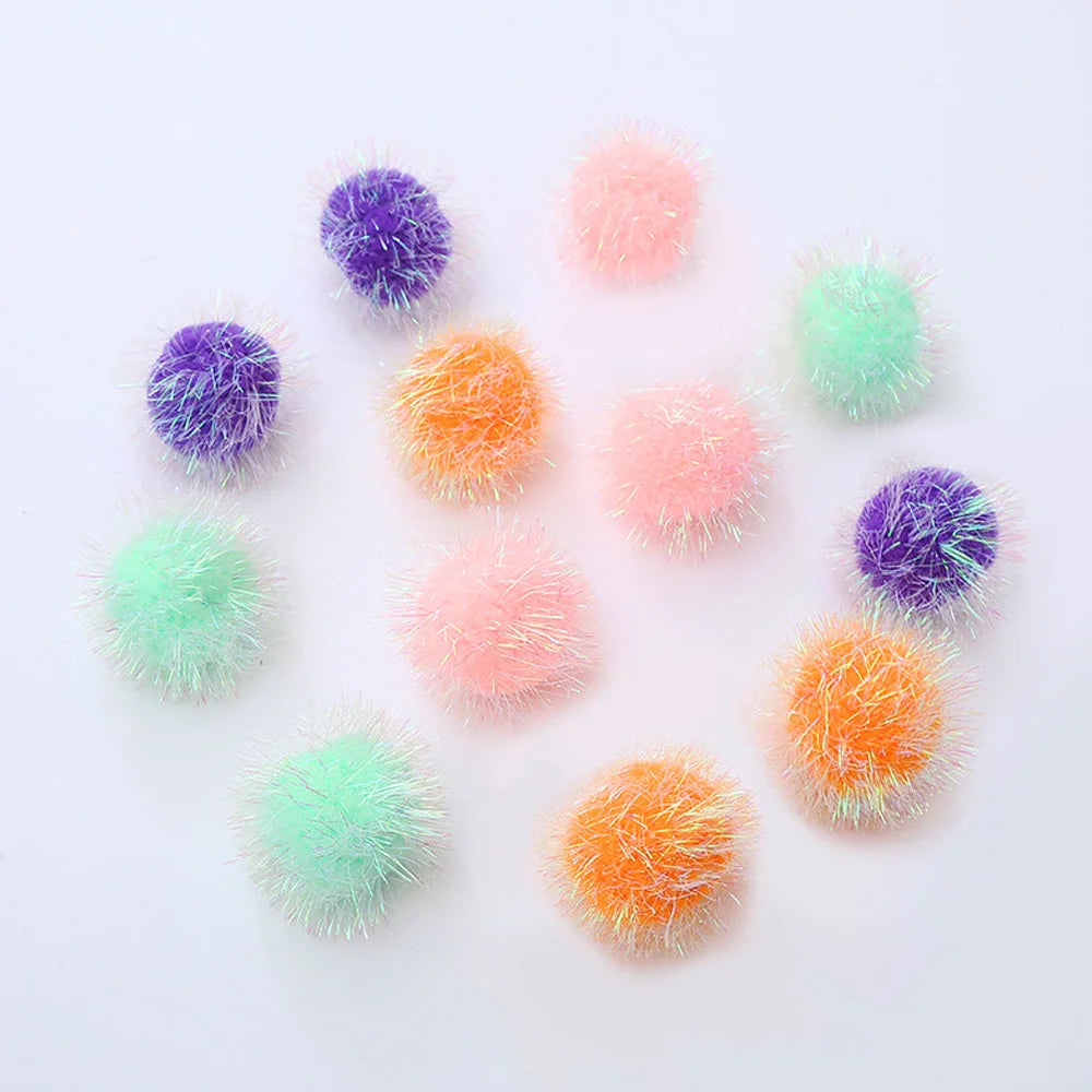 Candy Color Small Ball Cat Toys Kitten Interactive Chew Pet Toy Funny Cat Scratcher Plush Ball