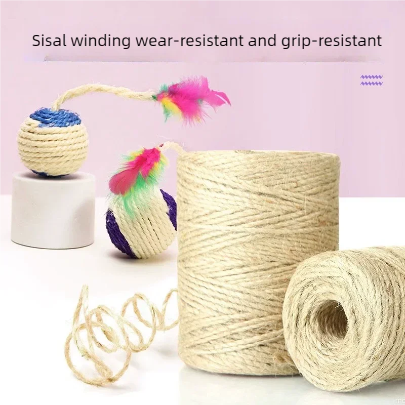 Interactive Cat Toy Sisal Scratching Ball With Feather For Chewing Grinding Teeth Training Durable Pet Toy Accessories Suitable