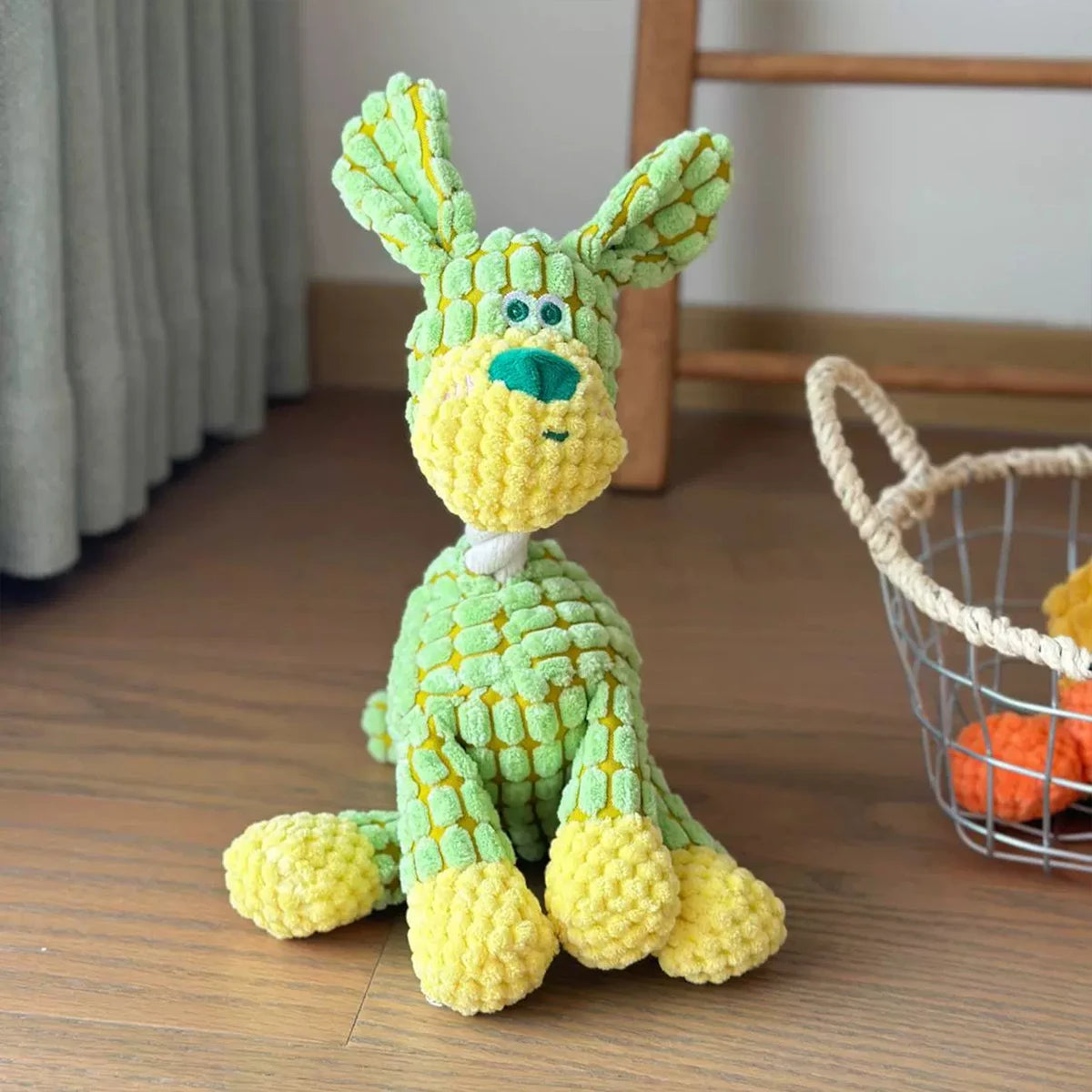 Cute Donkey Plush Toy for Dogs - Squeaky Chewable Interactive Pet Toy with Funny Sound, Soft Plush Puppy Teething Toy
