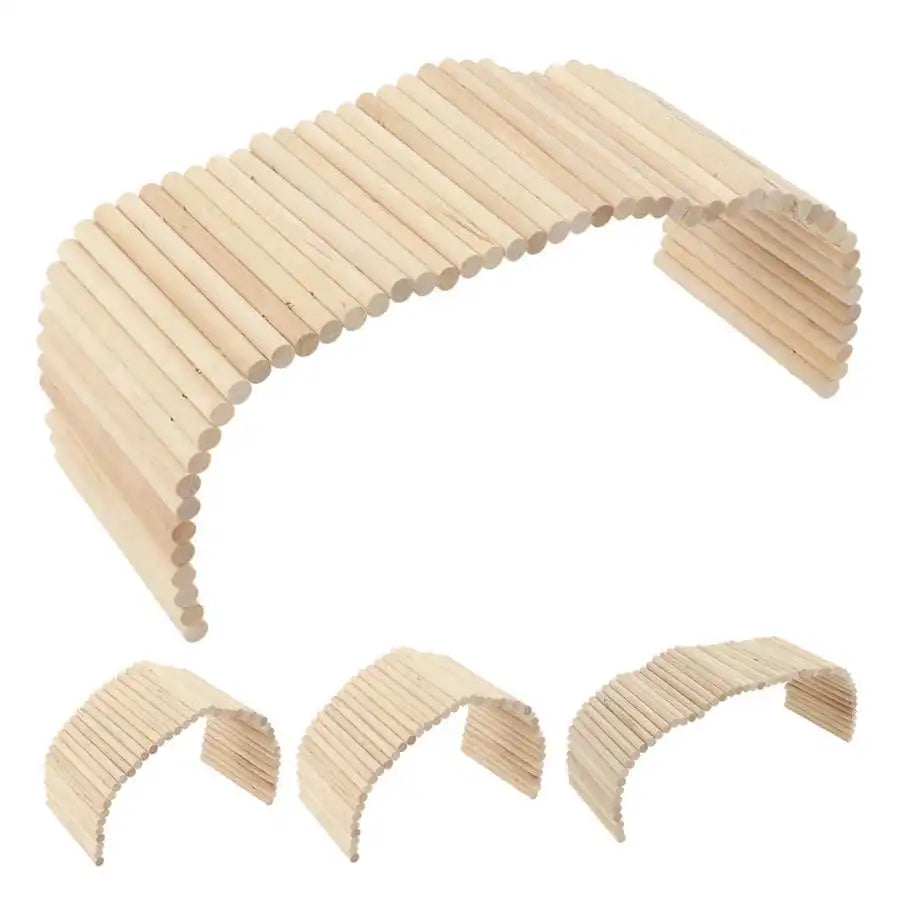 Pet Climbing Bridge Flexible Bendable Wooden Tunnel Ladder Toxic Free for Hamsters for Rabbits