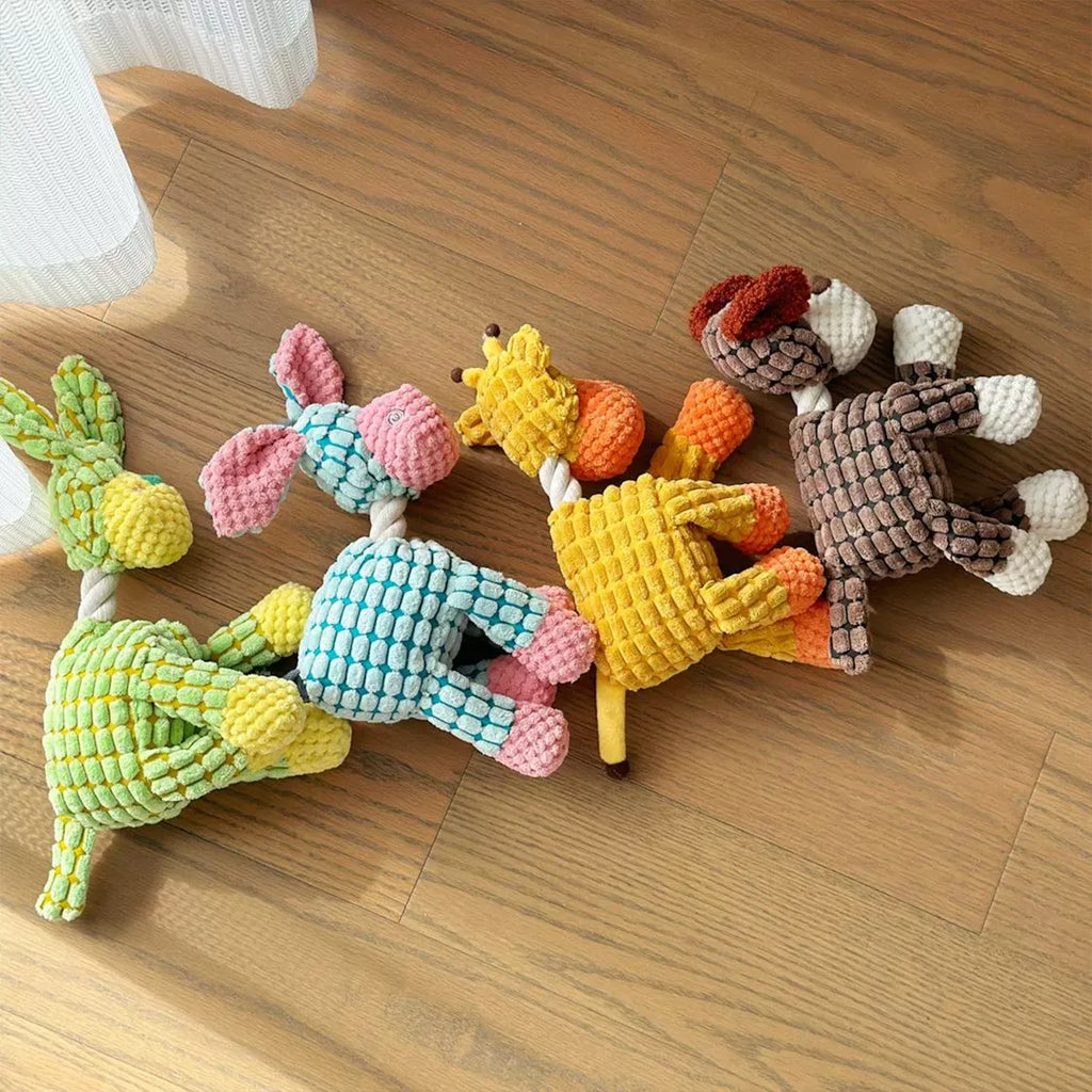Cute Donkey Plush Toy for Dogs - Squeaky Chewable Interactive Pet Toy with Funny Sound, Soft Plush Puppy Teething Toy