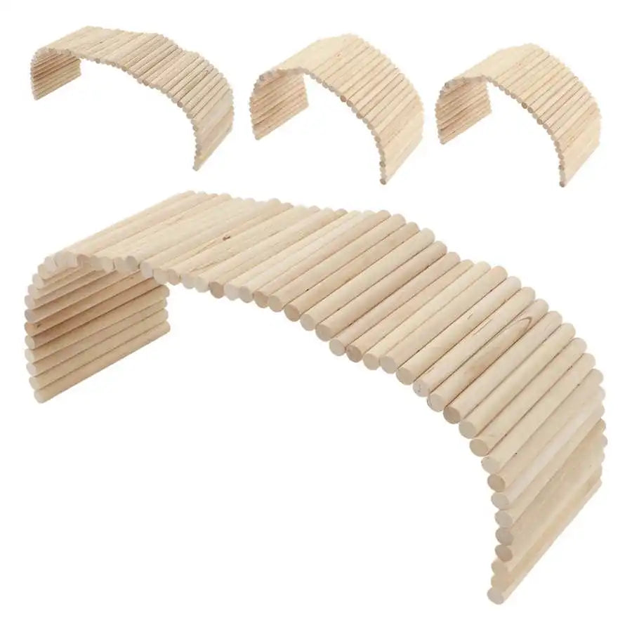 Pet Climbing Bridge Flexible Bendable Wooden Tunnel Ladder Toxic Free for Hamsters for Rabbits