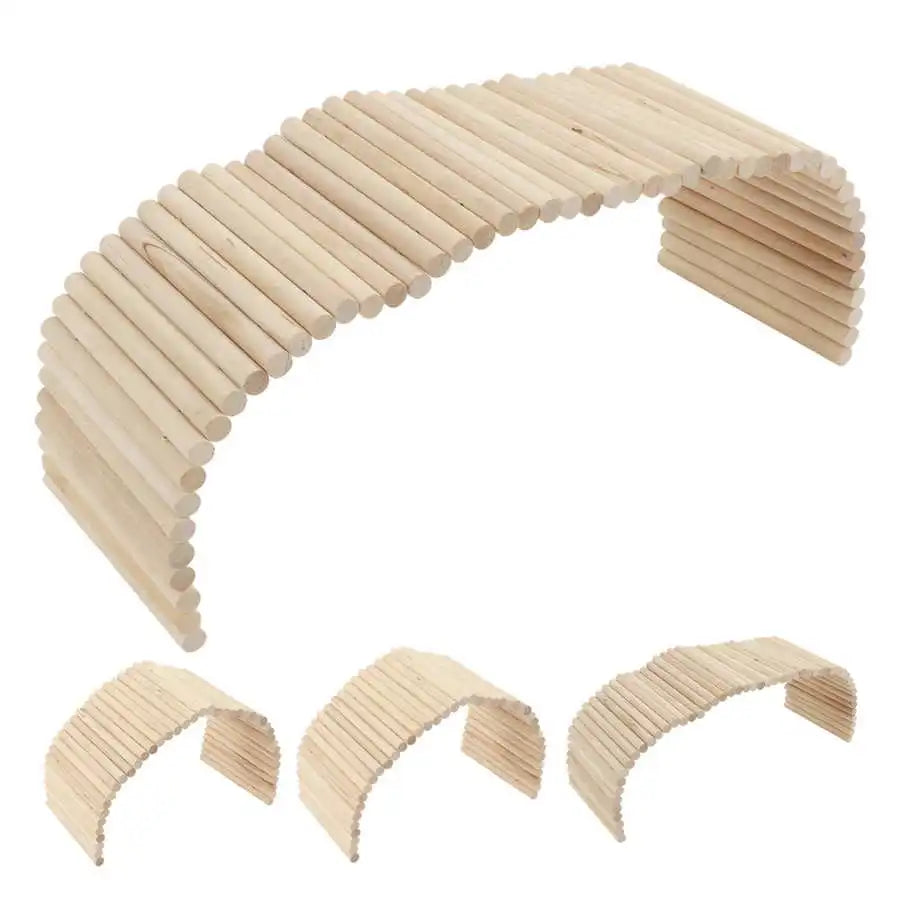 Pet Climbing Bridge Flexible Bendable Wooden Tunnel Ladder Toxic Free for Hamsters for Rabbits