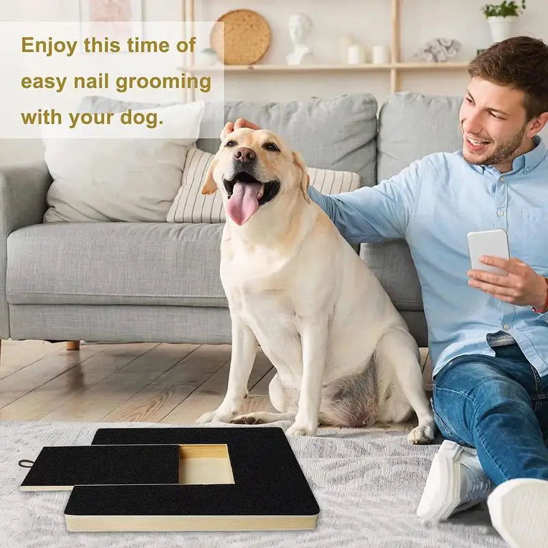 Wooden Dog Nail File Board Adjustable Scratching Board For Nail Trimming Self Scratcher Toy Safe Pet Grooming Accessories