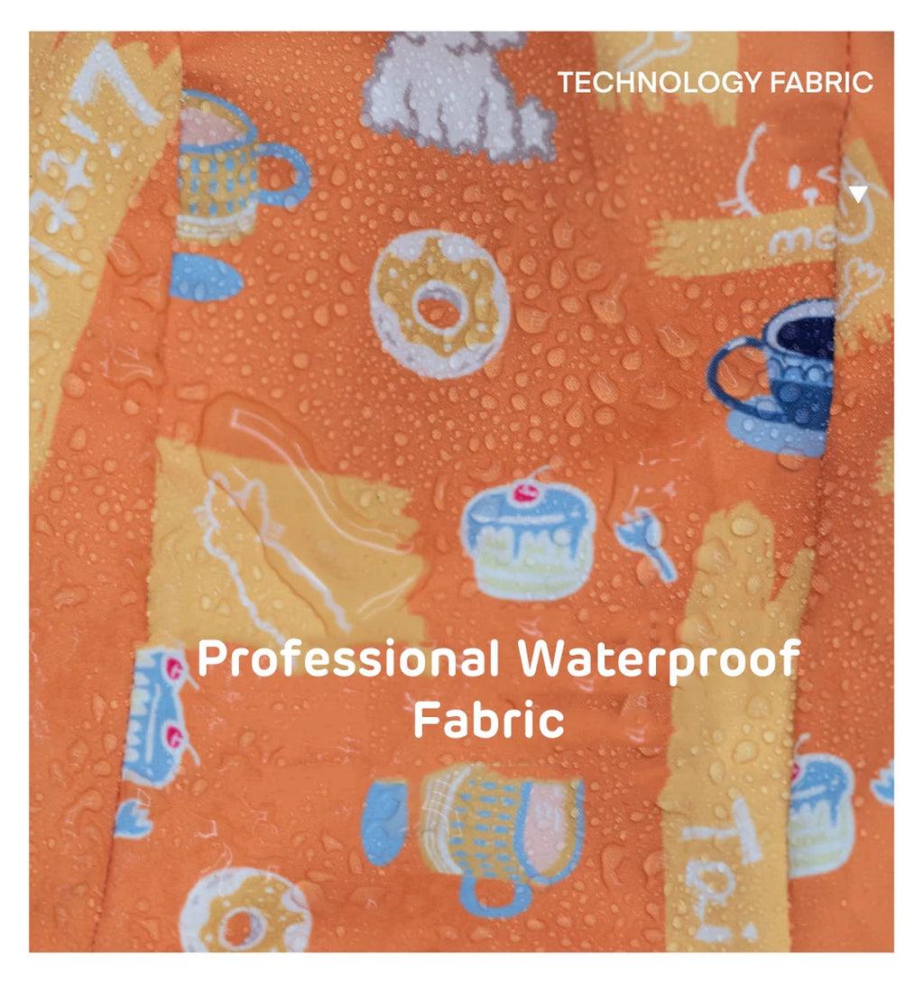 Waterproof Dog Raincoat Full Body-Covered Pet Rain Coat with Cuttable Belly Full Prints Outdoor Rain Jacket for Medium Large Dog