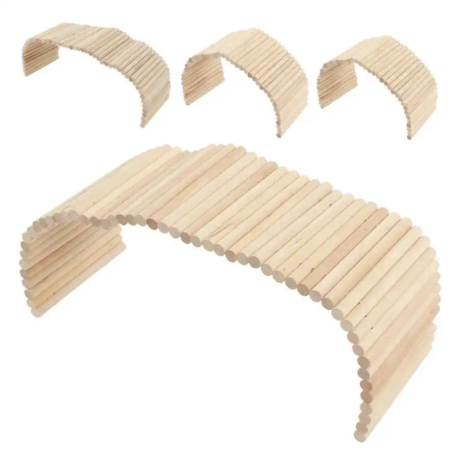 Pet Climbing Bridge Flexible Bendable Wooden Tunnel Ladder Toxic Free for Hamsters for Rabbits