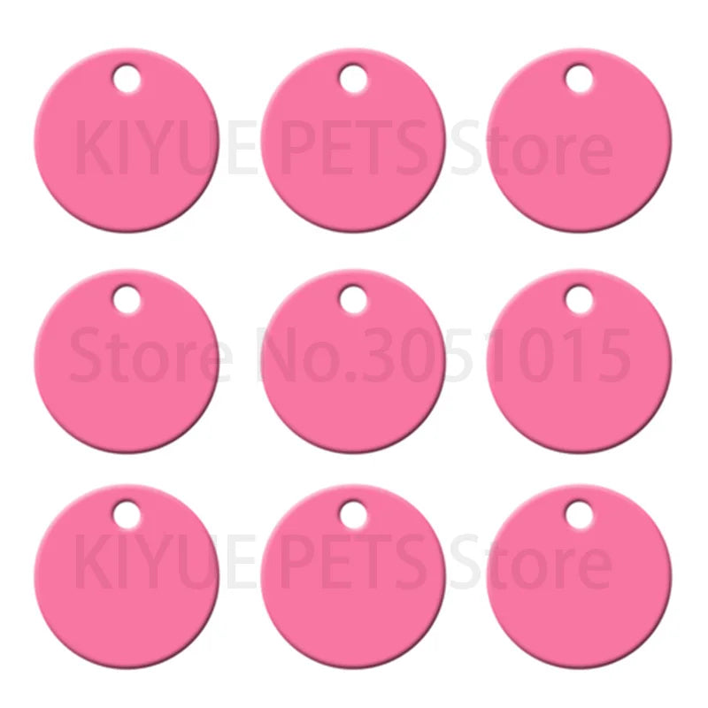 Wholesale 100Pcs Personalized Engraving Anti-lost Dog ID AluminumTag Id Blank Round Customized Pet Name Puppy Collar Pet Supplie