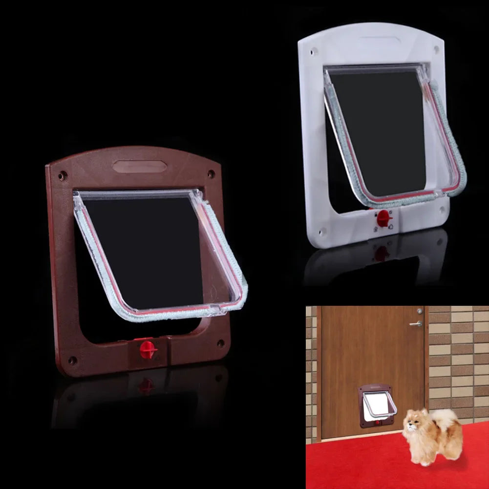 Lockable Kitten Dog Pet Lock Weatherproof Dog Interior Door Convenient Transparent Design for Cats Doggie Kittens