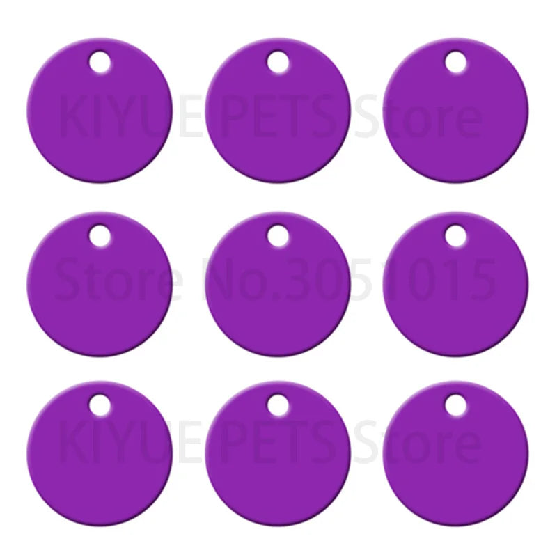 Wholesale 100Pcs Personalized Engraving Anti-lost Dog ID AluminumTag Id Blank Round Customized Pet Name Puppy Collar Pet Supplie