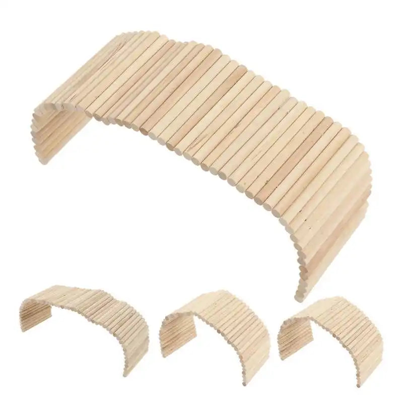 Pet Climbing Bridge Flexible Bendable Wooden Tunnel Ladder Toxic Free for Hamsters for Rabbits