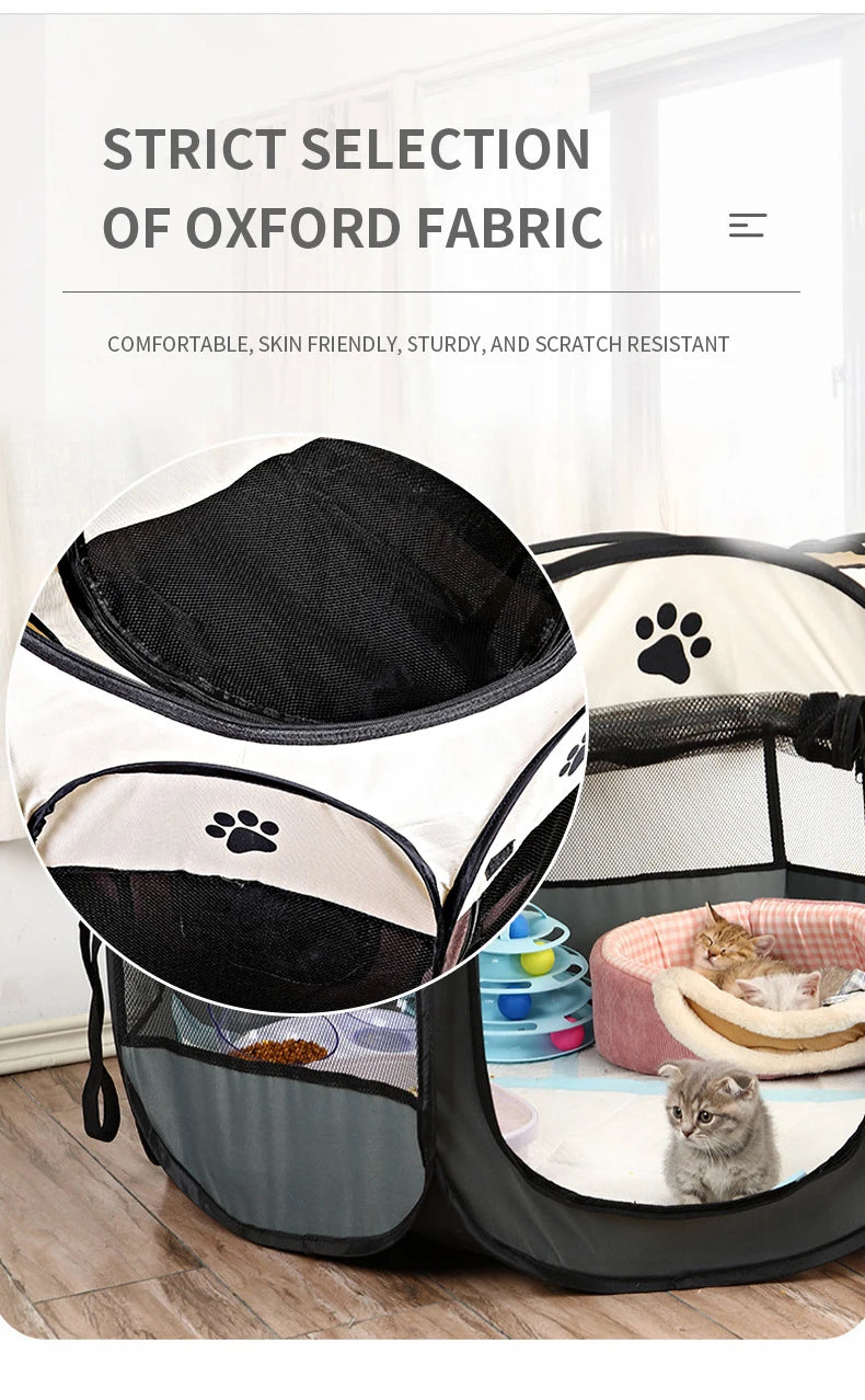 Pet Tent Portable Foldable Octagonal Fence Cat Bed East To Use Outdoor Pet Nest Dog Bed For Puppy And Small Medium Cats Frences