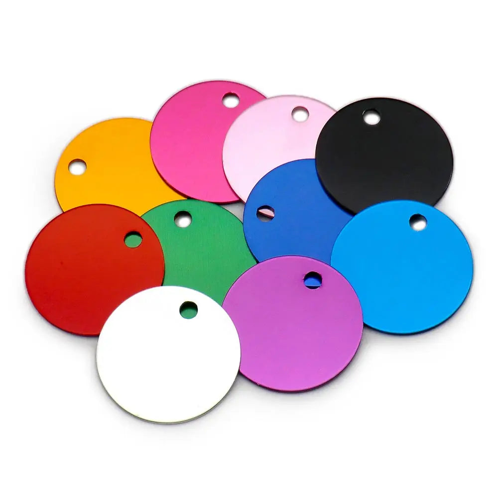 Wholesale 100Pcs Personalized Engraving Anti-lost Dog ID AluminumTag Id Blank Round Customized Pet Name Puppy Collar Pet Supplie