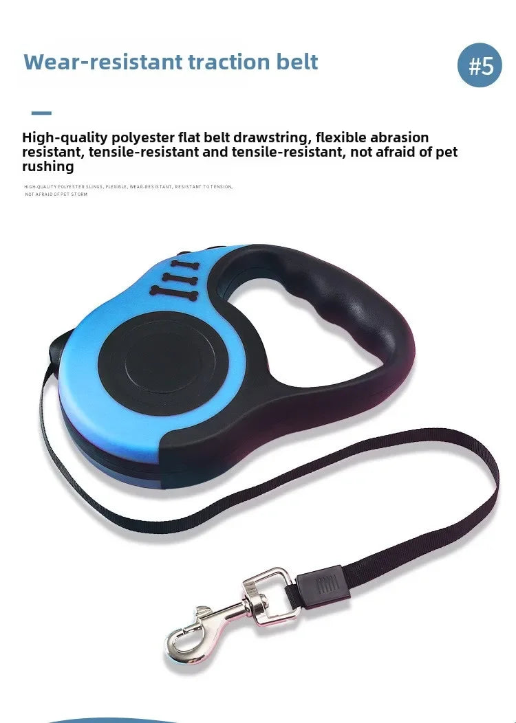 3m 5m Dog Leash Strong Nylon Puppy Lead For Small Medium Large Dogs Cats Automatic Retractable Durable Yorkshire Pet Supplies