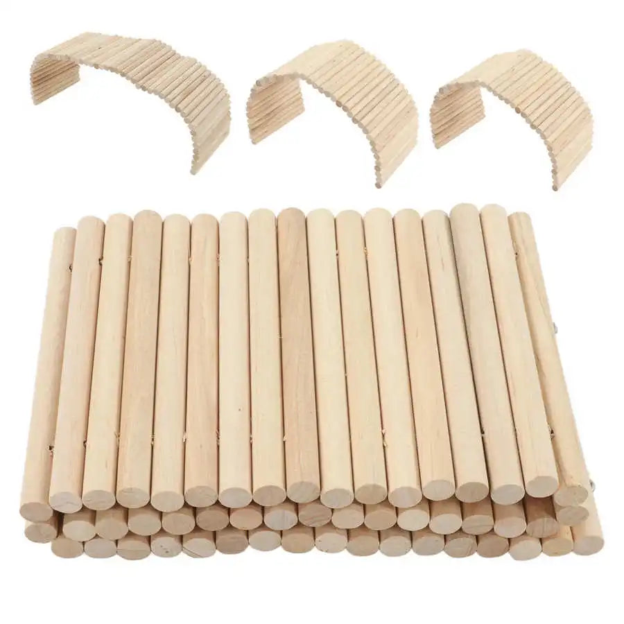 Pet Climbing Bridge Flexible Bendable Wooden Tunnel Ladder Toxic Free for Hamsters for Rabbits