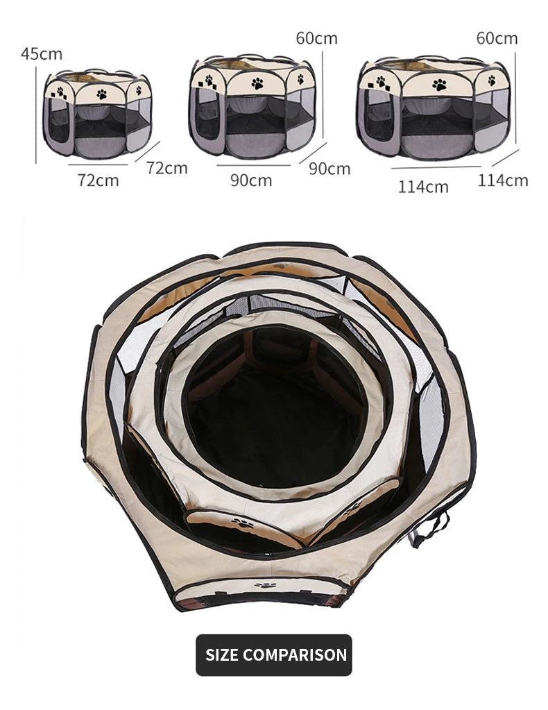 Pet Tent Portable Foldable Octagonal Fence Cat Bed East To Use Outdoor Pet Nest Dog Bed For Puppy And Small Medium Cats Frences
