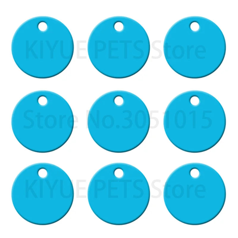 Wholesale 100Pcs Personalized Engraving Anti-lost Dog ID AluminumTag Id Blank Round Customized Pet Name Puppy Collar Pet Supplie