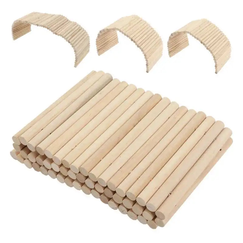 Pet Climbing Bridge Flexible Bendable Wooden Tunnel Ladder Toxic Free for Hamsters for Rabbits