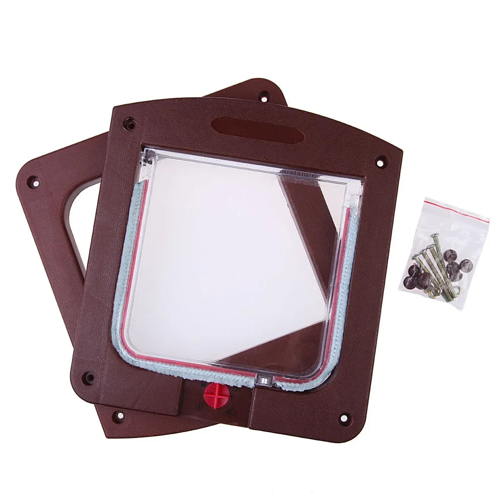 Lockable Kitten Dog Pet Lock Weatherproof Dog Interior Door Convenient Transparent Design for Cats Doggie Kittens
