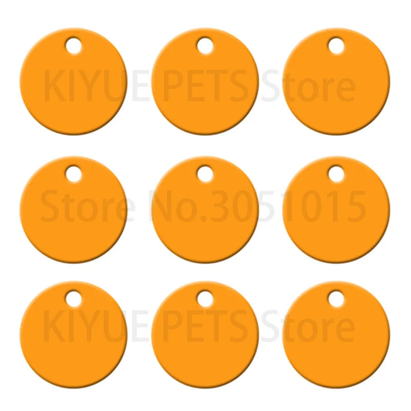 Wholesale 100Pcs Personalized Engraving Anti-lost Dog ID AluminumTag Id Blank Round Customized Pet Name Puppy Collar Pet Supplie